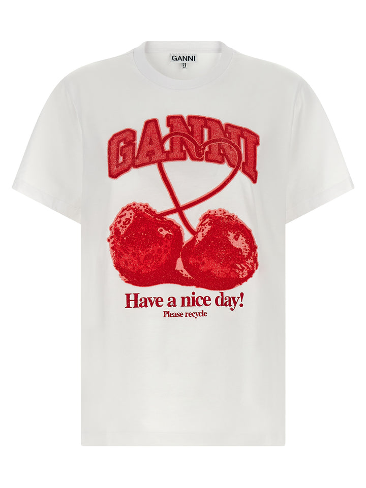 Ganni Cherry T shirt - Rosso | 31ef786b5d924806ecdff153200f9e747709c6eb