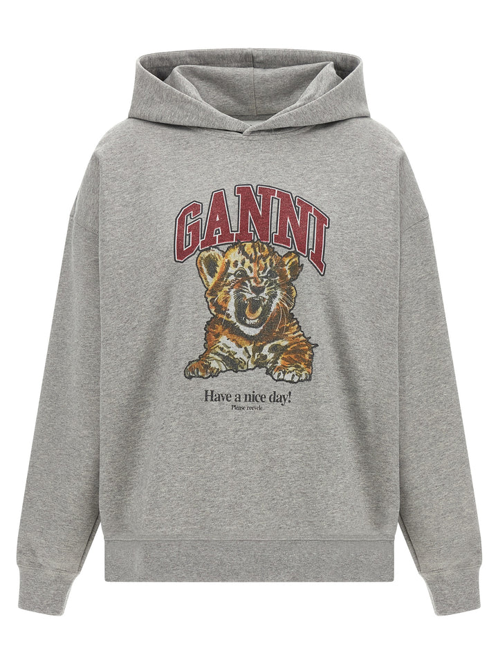 Ganni Grey Tiger Felpe - Grigio | 8f462d9a9b3a83ea95aeef0ca93cf2f768e6da4b