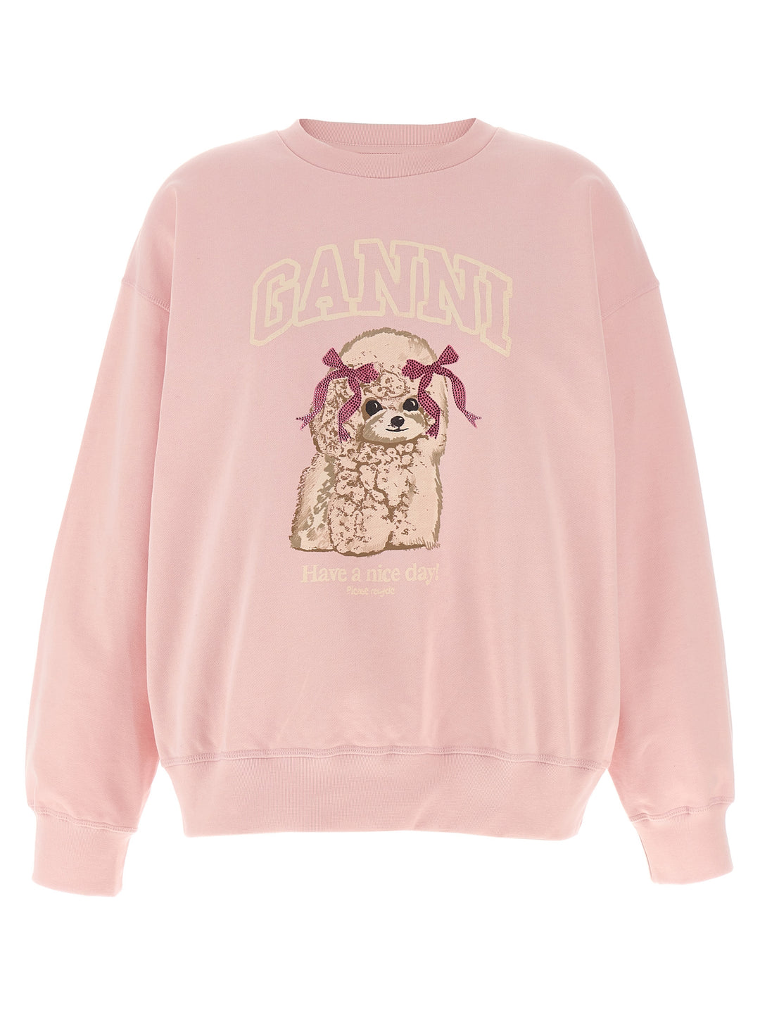 Ganni Front Print Felpe - Rosa | 3d71e34bbc2c003e20665be575b886239810fa3b