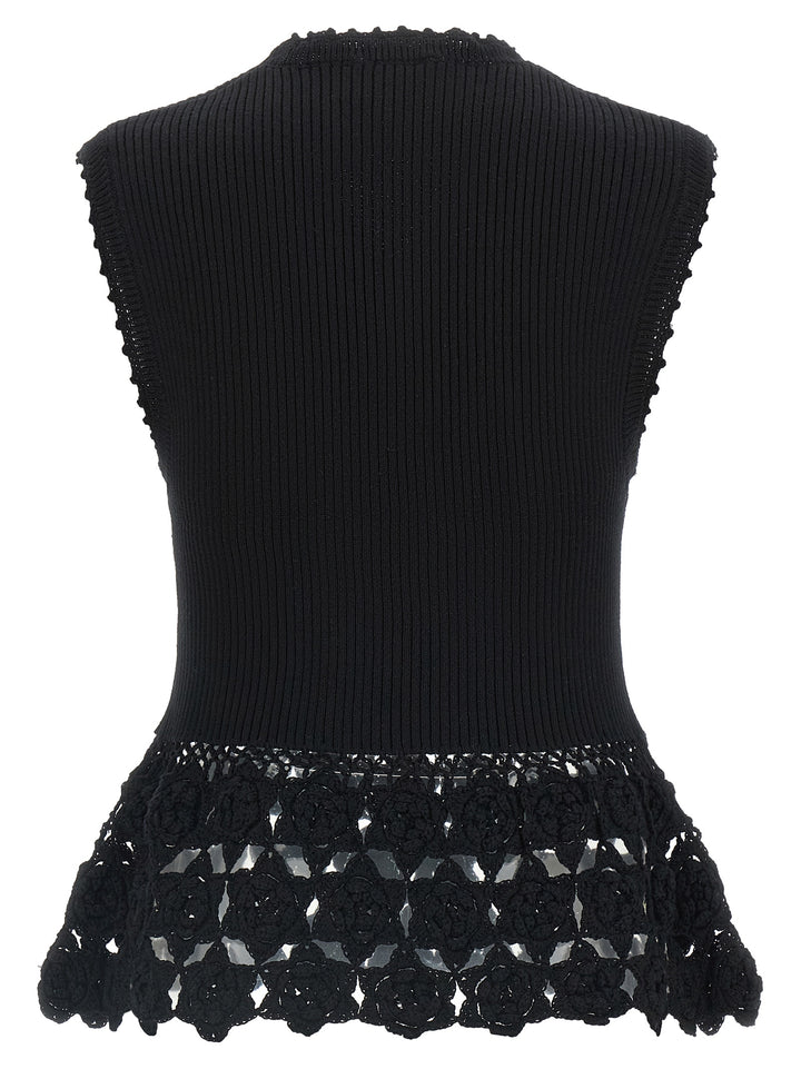Ganni Cotton Crochet Gilet - Nero | 68a5943440b12acbe15809dd6c194258a5aa161f