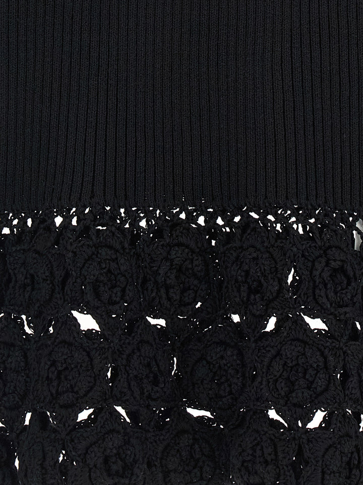 Ganni Cotton Crochet Gilet - Nero | f7b11fa4c72ae199e78b907cbe4e24f02e536fb2