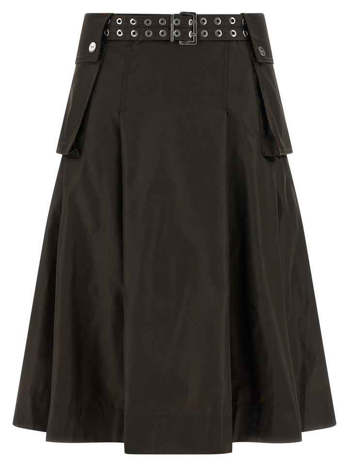 Ganni Duchesse Nylon Pleated Gonne - Marrone | 54af2f52cfbdf19864f66b84dc7804f1c6d445f7