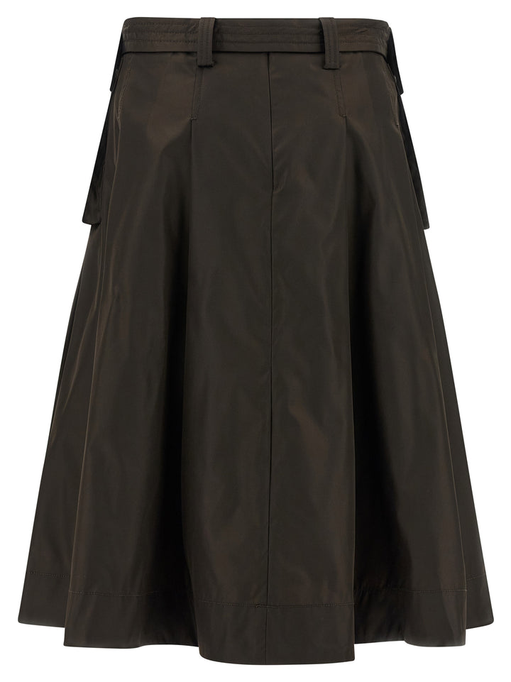 Ganni Duchesse Nylon Pleated Gonne - Marrone | 396d7cedb9aa62efc559f1ae84ba4ba707523851