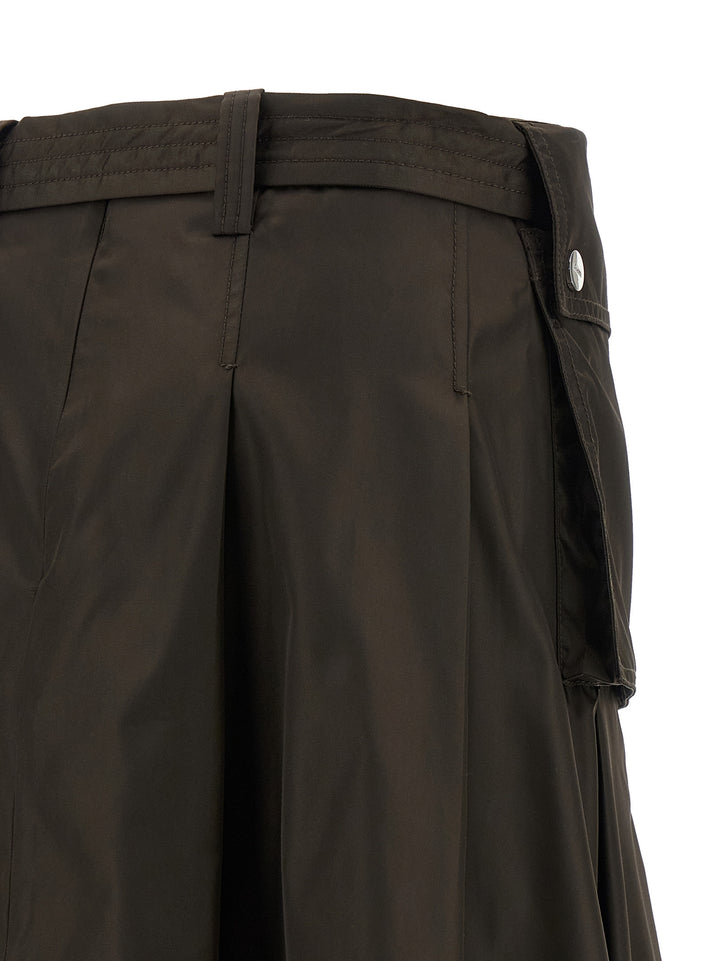 Ganni Duchesse Nylon Pleated Gonne - Marrone | c5492a06084fc7fd3d26fb3dc20477e12af1da65