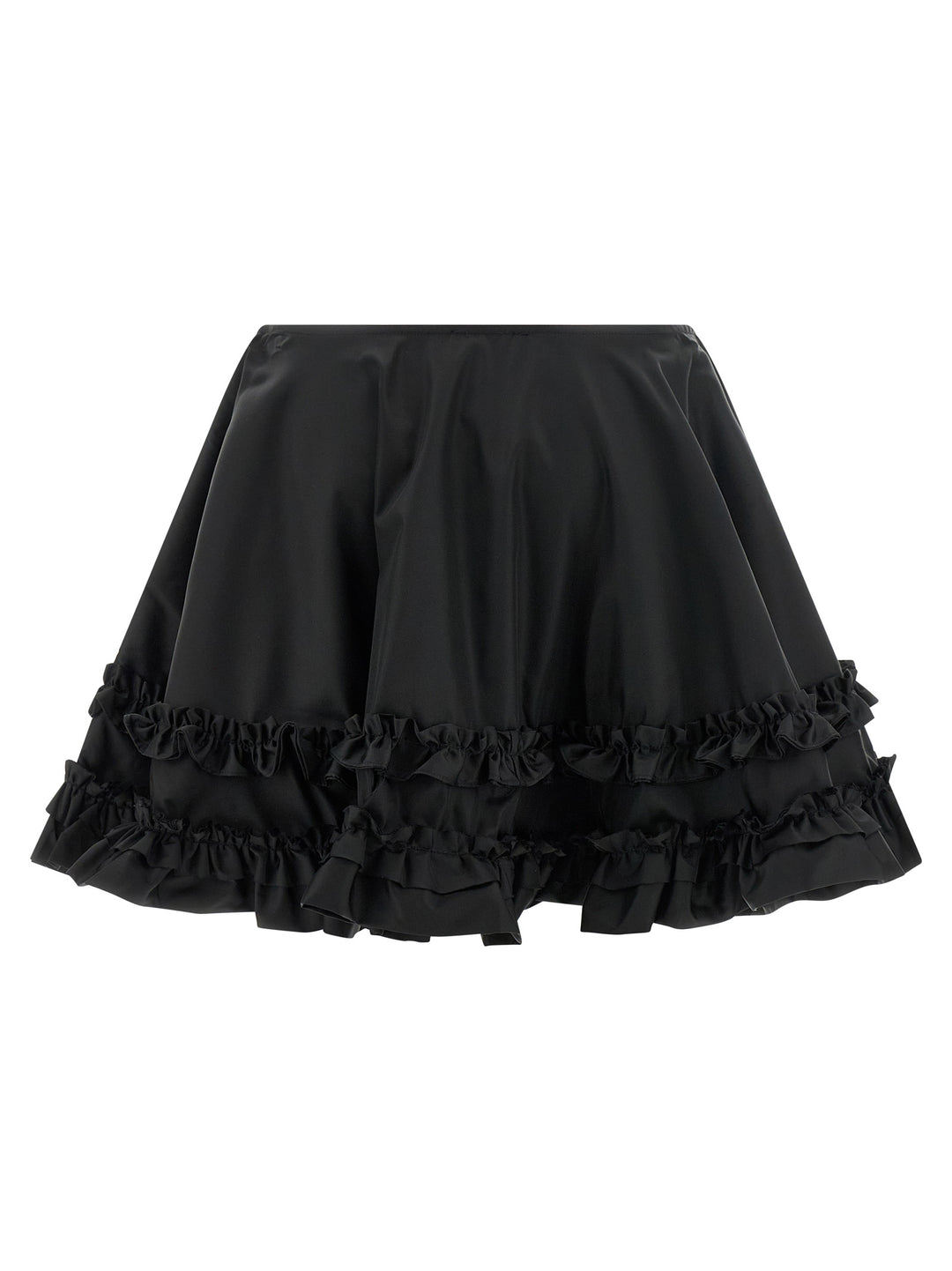 Ganni Duchesse Nylon Mini Frill Gonne - Nero | 0812f74c942364e9cb81b47ce350f8dec7e4f846