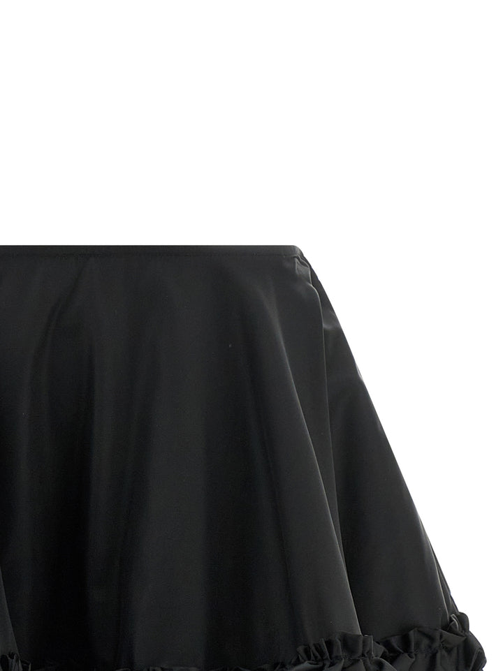 Ganni Duchesse Nylon Mini Frill Gonne - Nero | 07901c51bfc063d37bdd8cbbfbea88041b2acabf