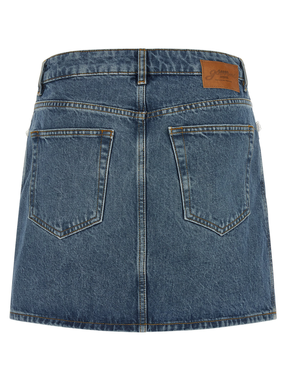 Ganni Denim And Lace Skirt Gonne - Blu | 7c55364c792c8e1951d854ce89483fecb5cd34e7