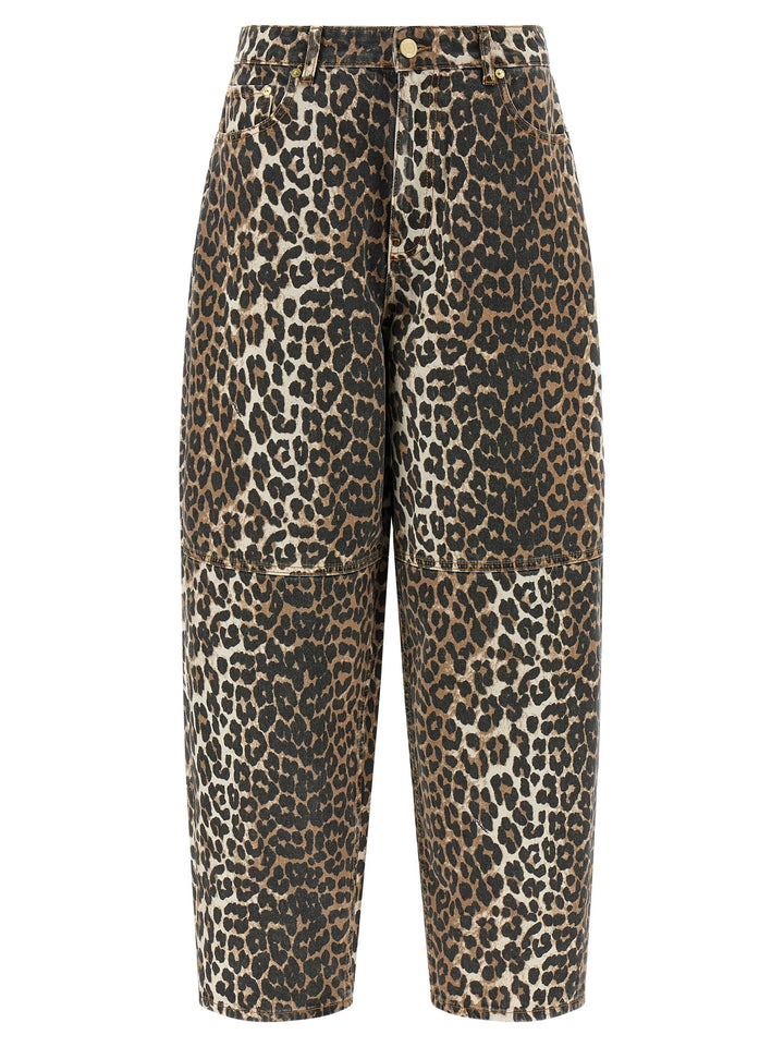 Ganni Leopard Printed Stary Jeans - Marrone | 91bd9f313db19aa9fb88ac29635e096723844e6e