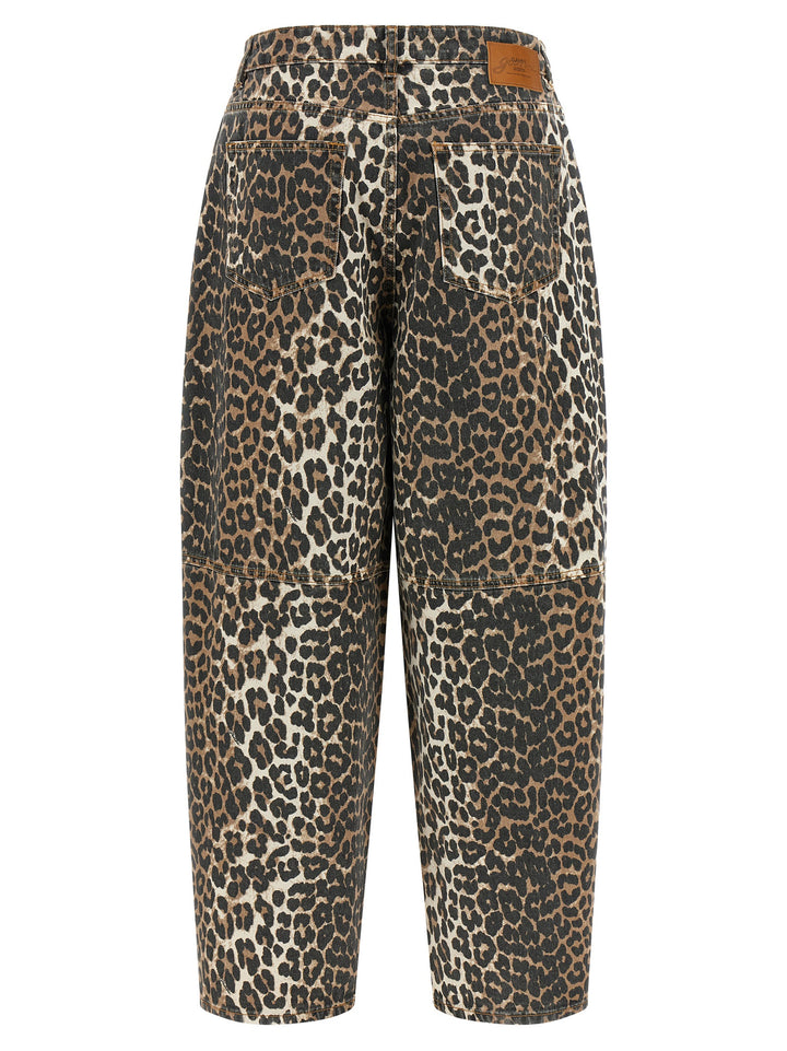 Ganni Leopard Printed Stary Jeans - Marrone | 203fb7e28eeb308b31908e7fda70dc4cd04c18a9