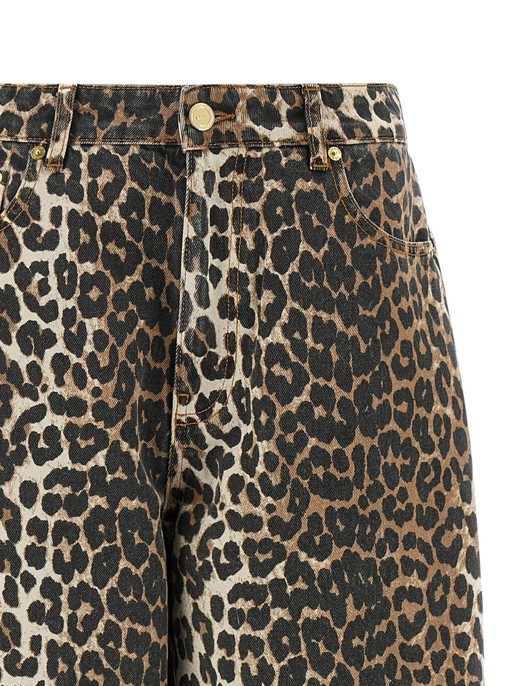Ganni Leopard Printed Stary Jeans - Marrone | 882ea3204c76b6cc25517cc0093198d75fc4af62