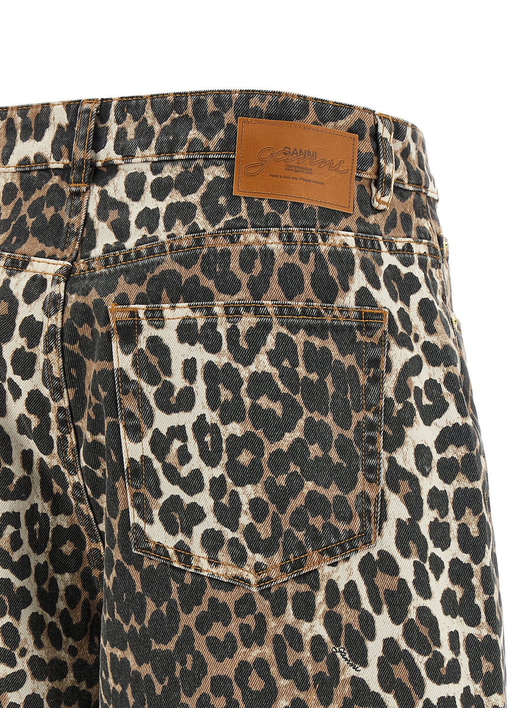 Ganni Leopard Printed Stary Jeans - Marrone | b92c38dfb49b7da2e1ff7b8646fcc9961e13ed2b