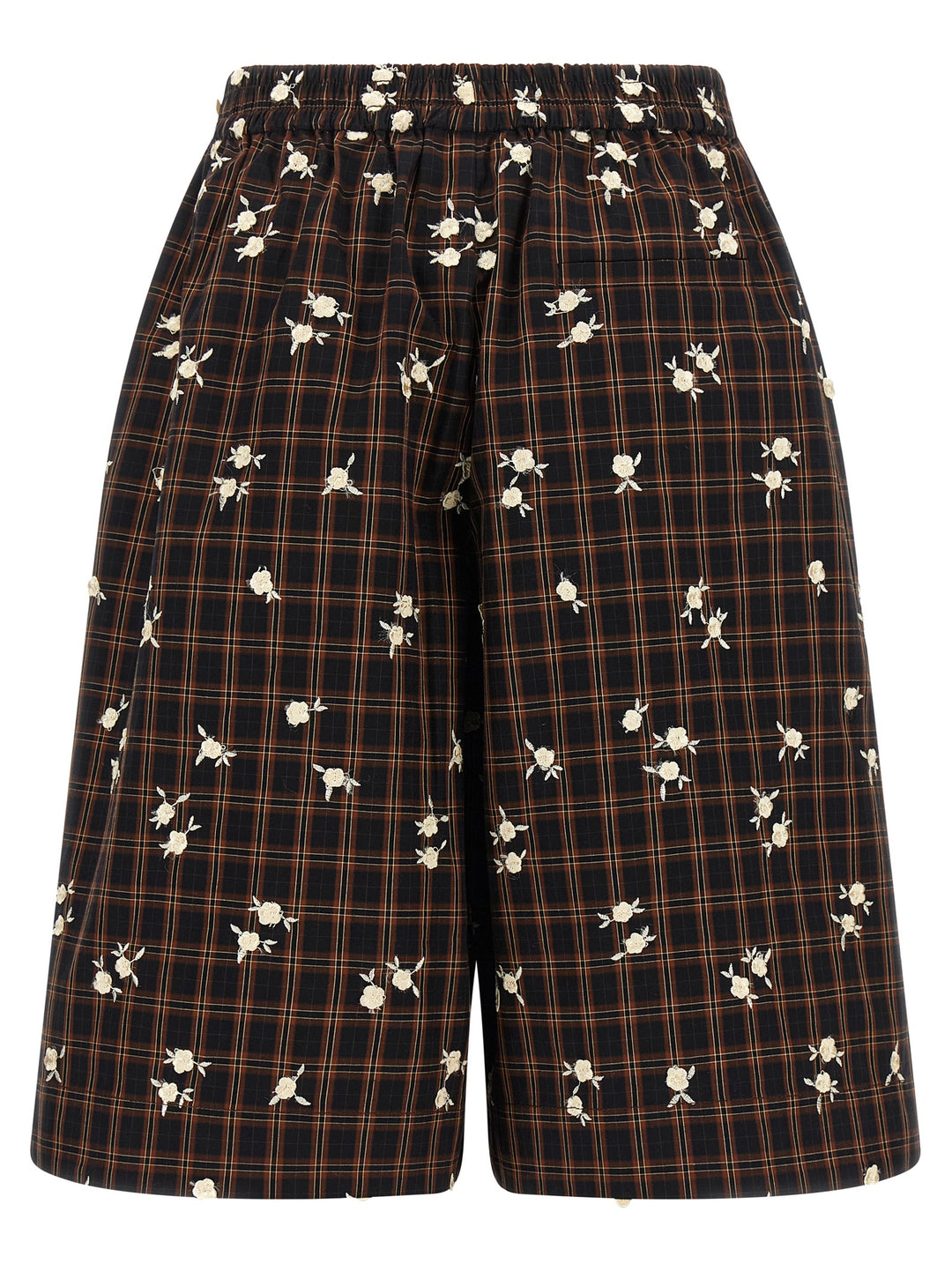Ganni Check Flower Bermuda e Short - Marrone | 8c56f67baea646d0dd504fa6ca8291a920a19034
