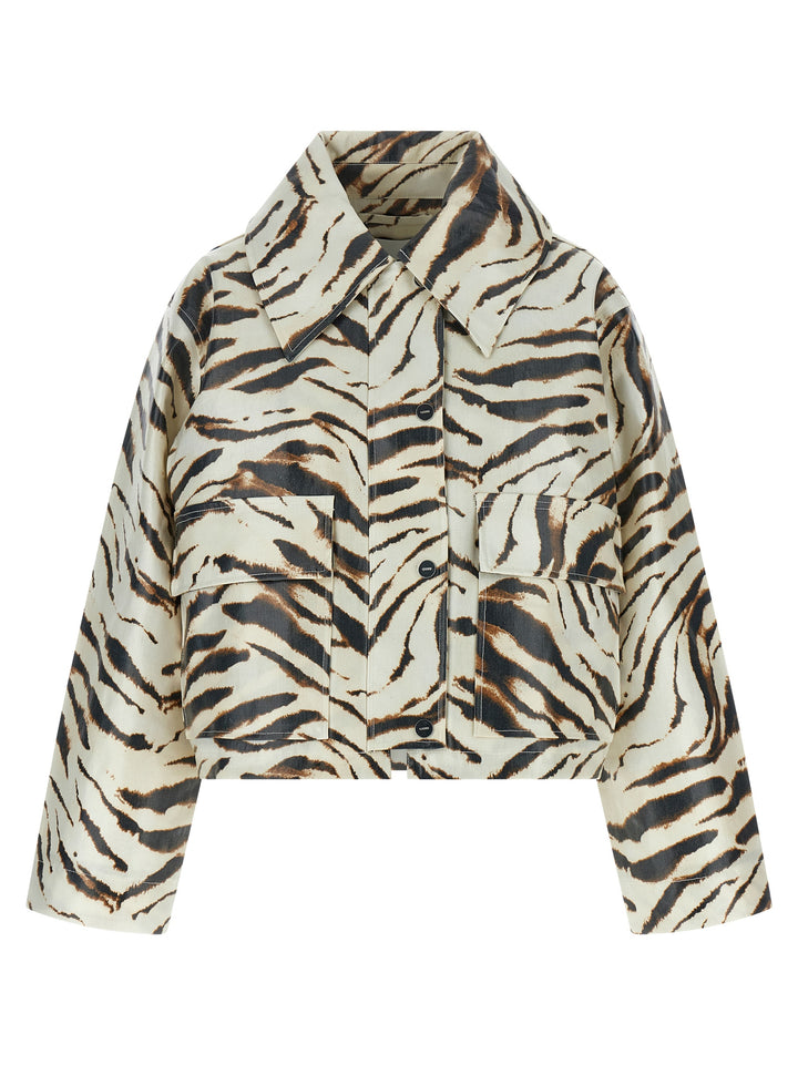 Ganni Laminated Fabric Jacket Puffer Jackets - Multicolor | 39a78d66894edd07c65e661cb9867c75eb459f16