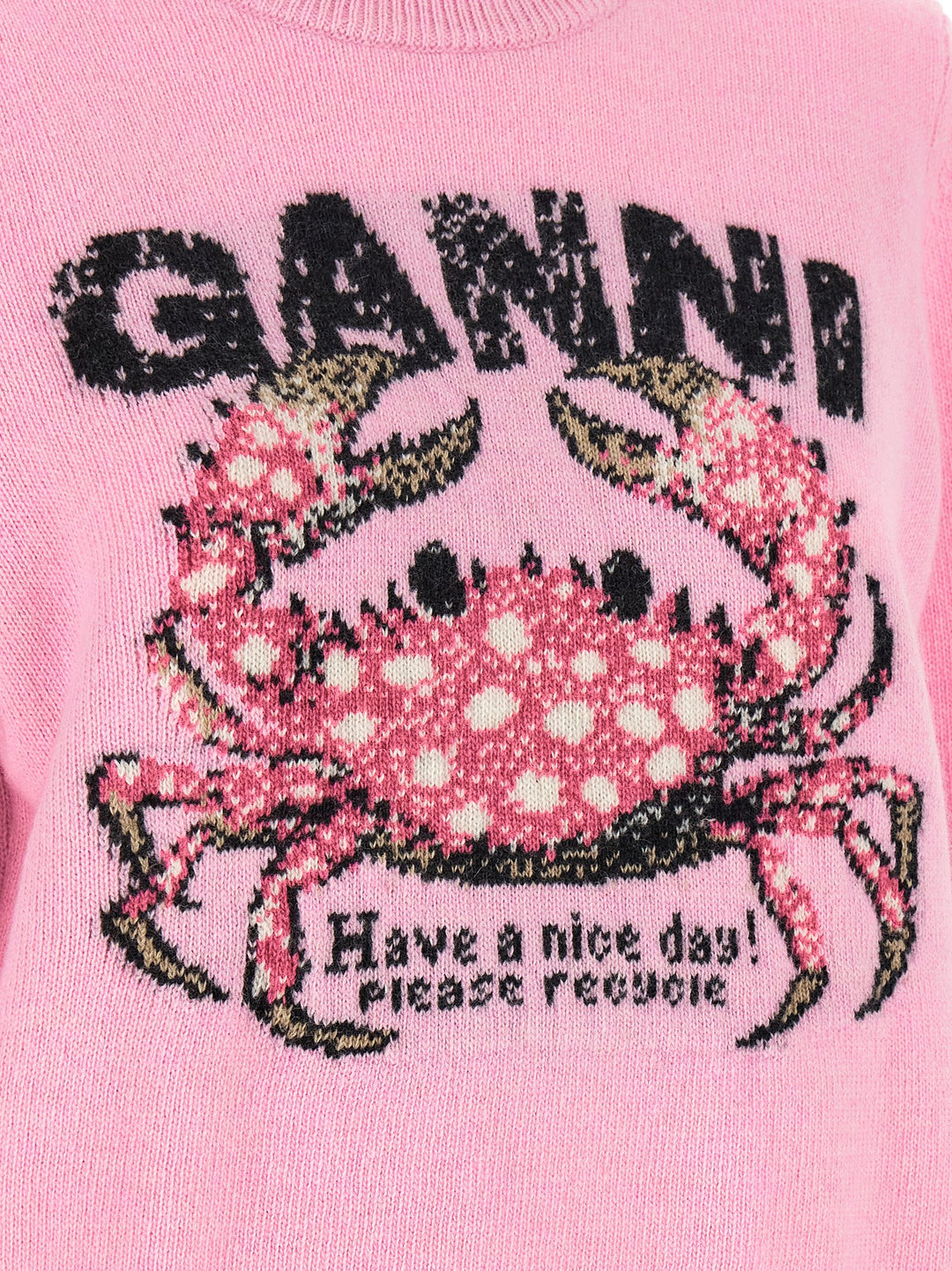 Ganni Crab Maglioni - Rosa | 51727786298a449d26b20edd908dbb89828d41aa