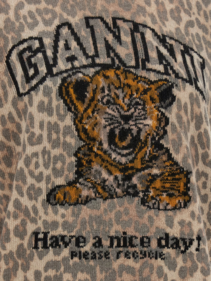 Ganni Tiger Felpe - Beige | 95c5c01473d467b0a00ffd94b2599c52589c0e61