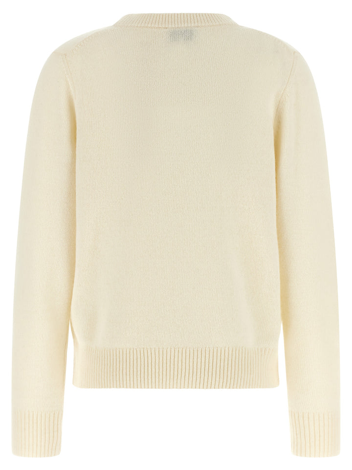 Ganni Sweater With Intarsia Felpe - Bianco | 008727aaf675c5548f97933b535a0aea38dab0b2