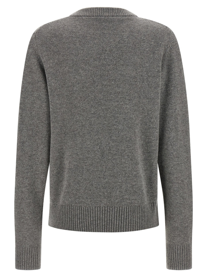 Ganni Sweater With Front Intarsia Felpe - Grigio | b93dad1b566d6c50aa7c6a14e1bf63df614c6c03