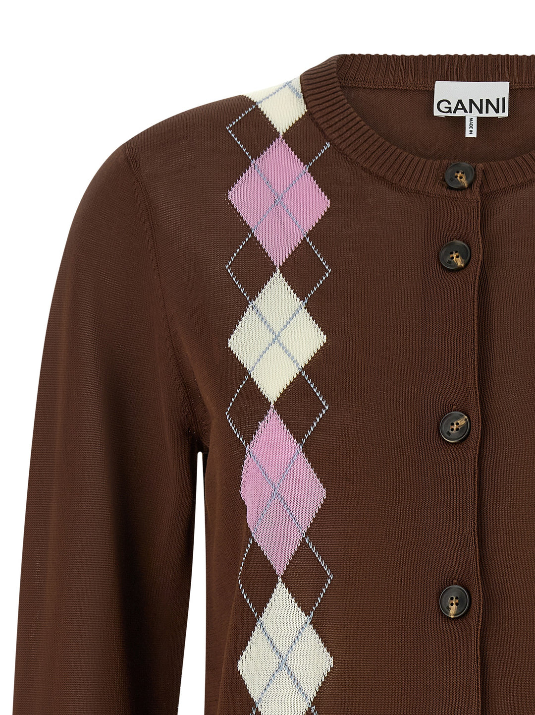 Ganni Argyle Maglioni - Marrone | d2956c1efb14c8f228d867326beb2315e383dcce