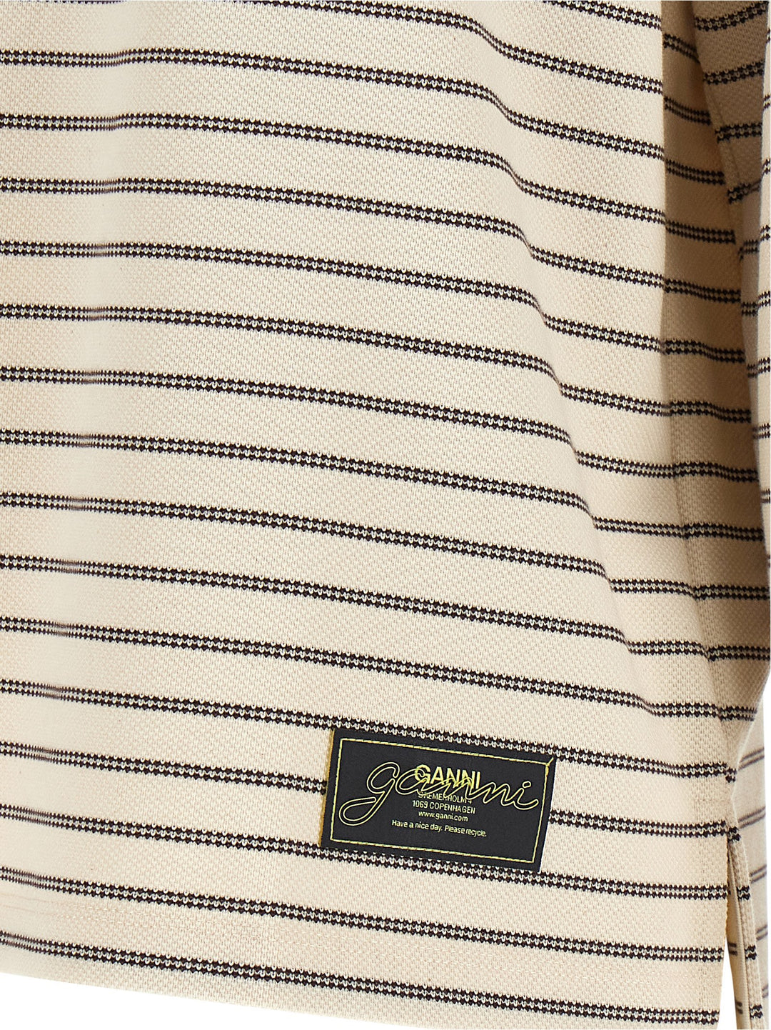 Ganni Striped Cotton Polo Shirt Maglioni - Marrone | 912fc6849d29ec16490237286e154d2c14e5f60e