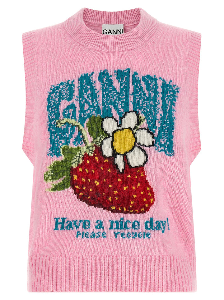 Ganni Strawberry Top - Rosa | 8df8f224e9c4c74bc1610687e69c677e6ed8daf6
