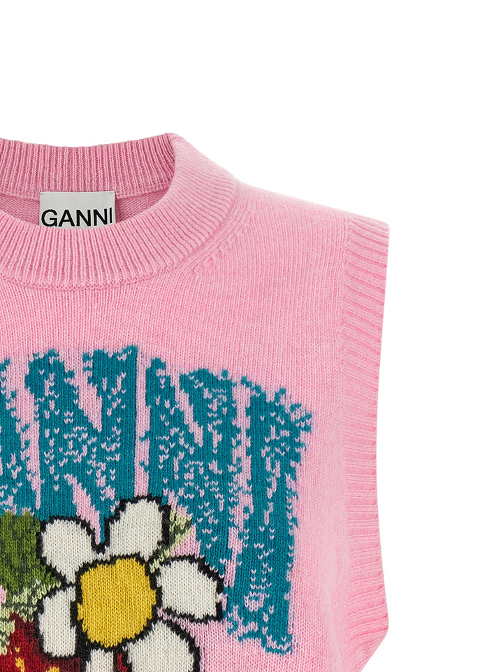 Ganni Strawberry Top - Rosa | 4a2d25cbc2bac0dab25ca04c903aca27b893bfb6