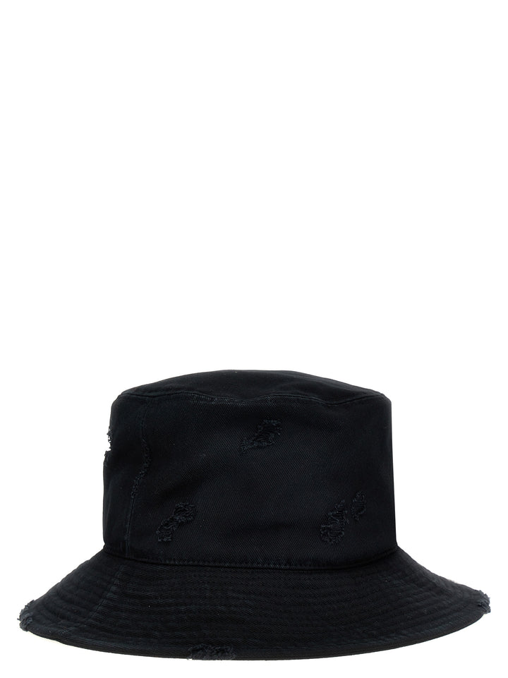 Bucket Hat With Used Effect Cappelli Nero