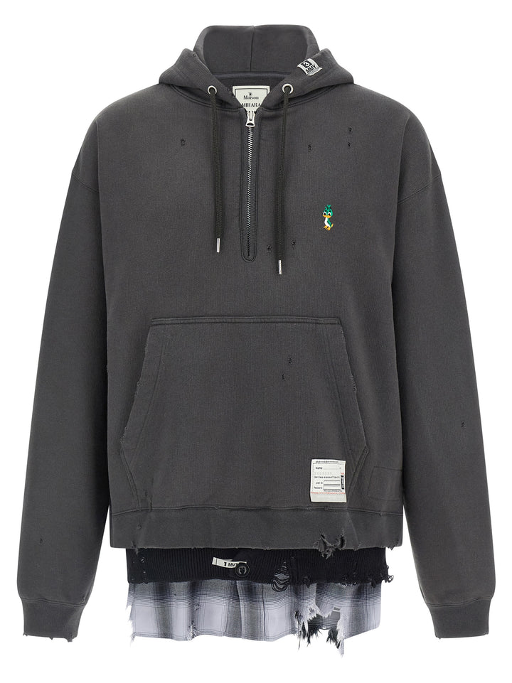 Maison Mihara Yasuhiro Triple Layered Half-Zip Felpe - Grigio | c3df636a7c7470a3afec14c6e256dab424534635