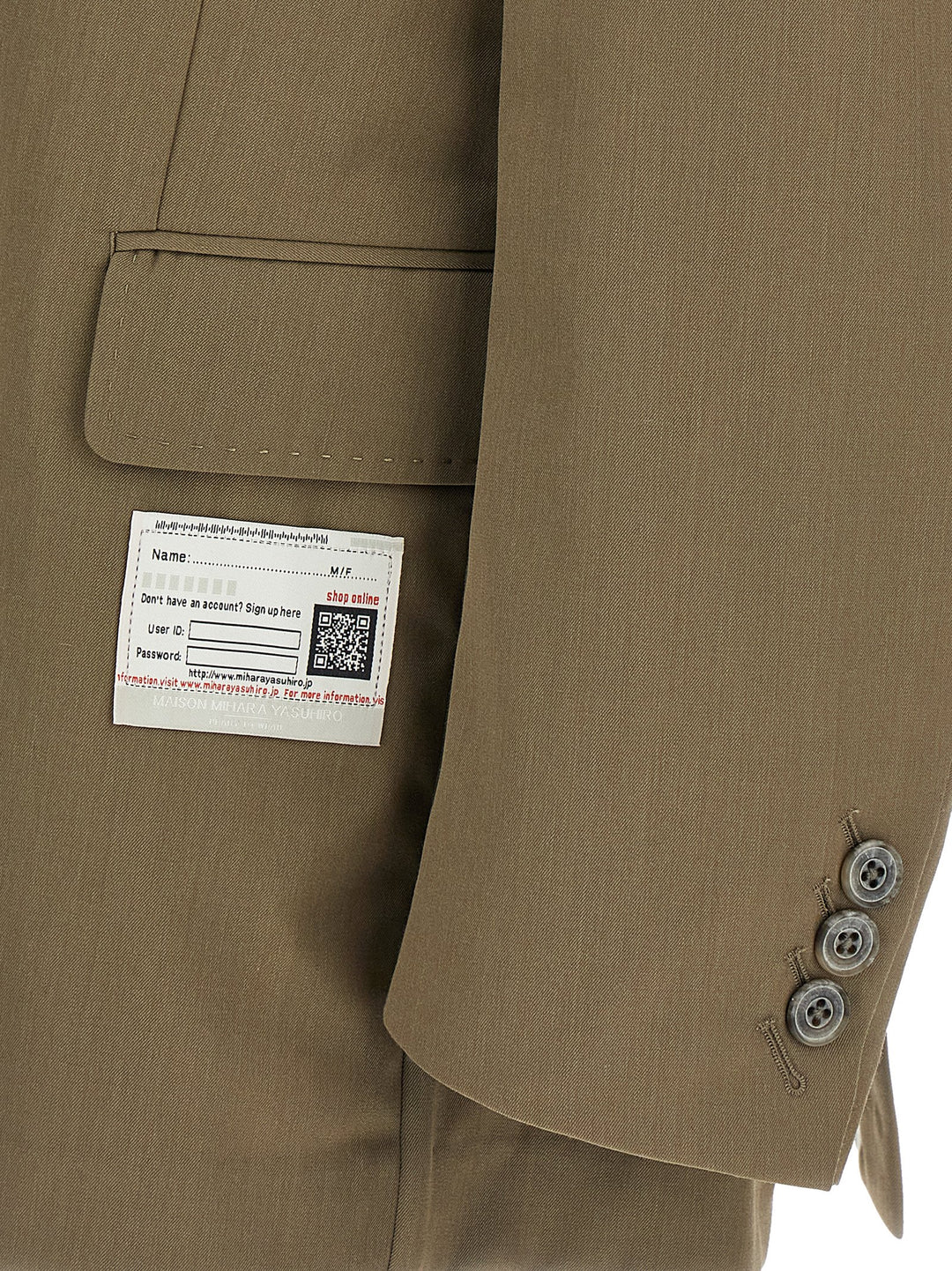 Maison Mihara Yasuhiro Mix Layered Wool Gabardine Blazer - Verde | 7588a41488424213f60355c60f4bb75e21179896