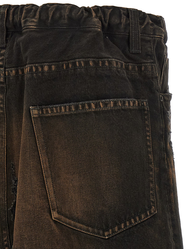 Maison Mihara Yasuhiro Waist Layered Denim Pantaloni - Nero | 6a5a6c7e34ea12647c1f8a103942d65f0565d360