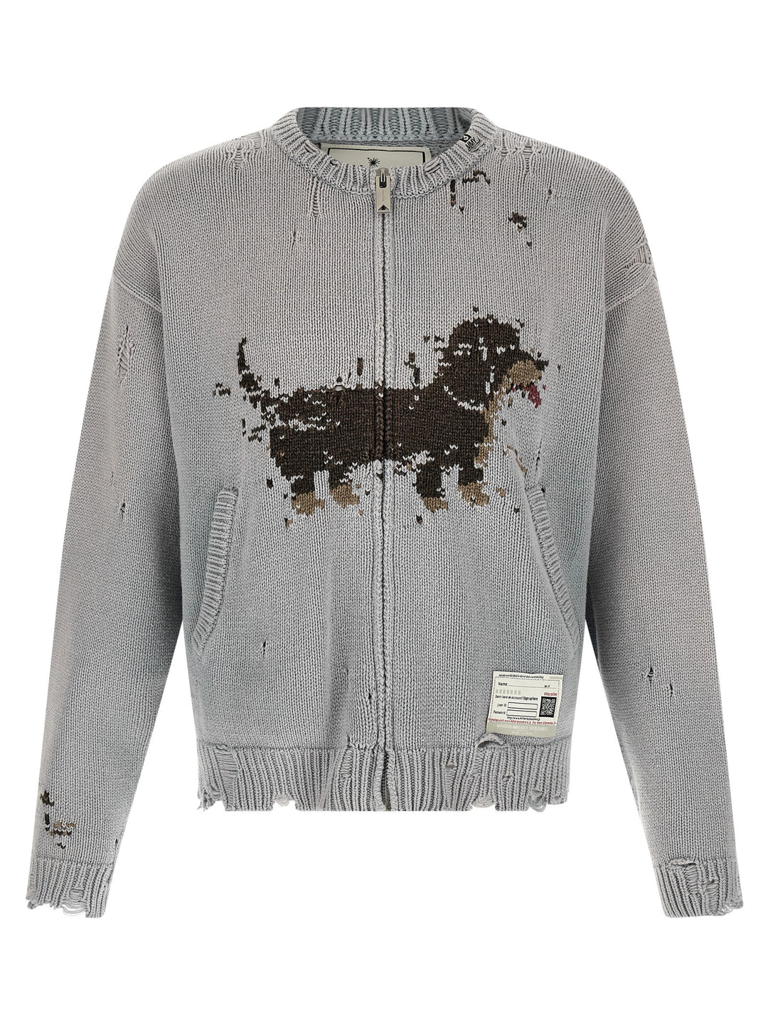 Maison Mihara Yasuhiro Dog Jacquard Knit Maglioni - Grigio | 9fc68f19fdac1168b6301901774bcf6bd693f75d
