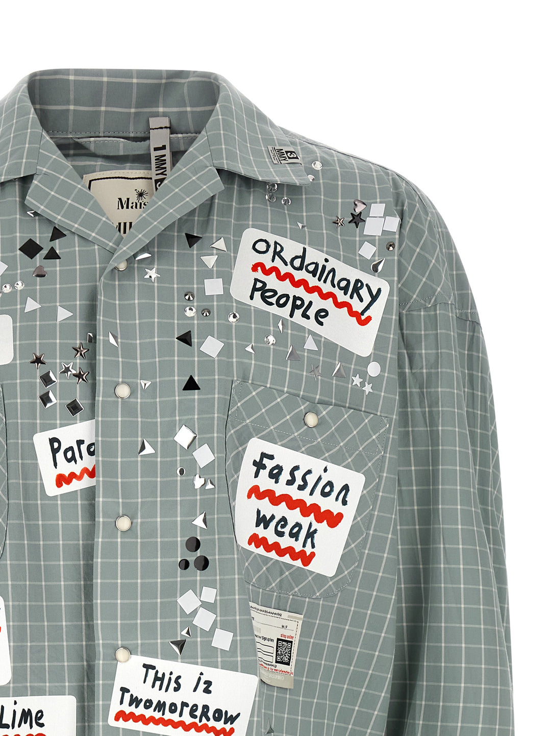 Maison Mihara Yasuhiro Shirt Adhesive Decorations Camicie - Celeste | 3f34ca86f5f0eae378fd2711442ce675c531a08d