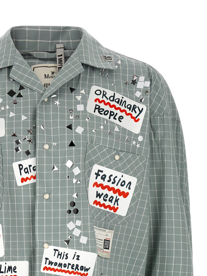 Maison Mihara Yasuhiro Shirt Adhesive Decorations Camicie - Celeste | 3f34ca86f5f0eae378fd2711442ce675c531a08d