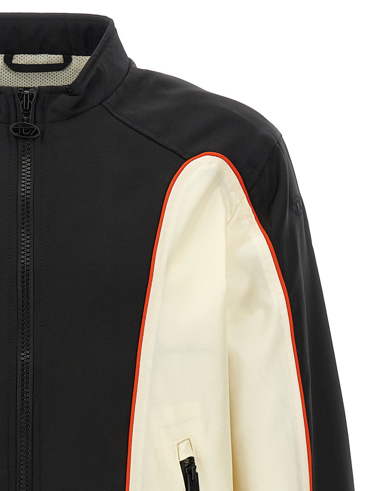 Diesel J-Blink-Wrd Puffer Jackets - Bianco/Nero | 4245ce08beb90993d8bd6e87e00795c9c488302b