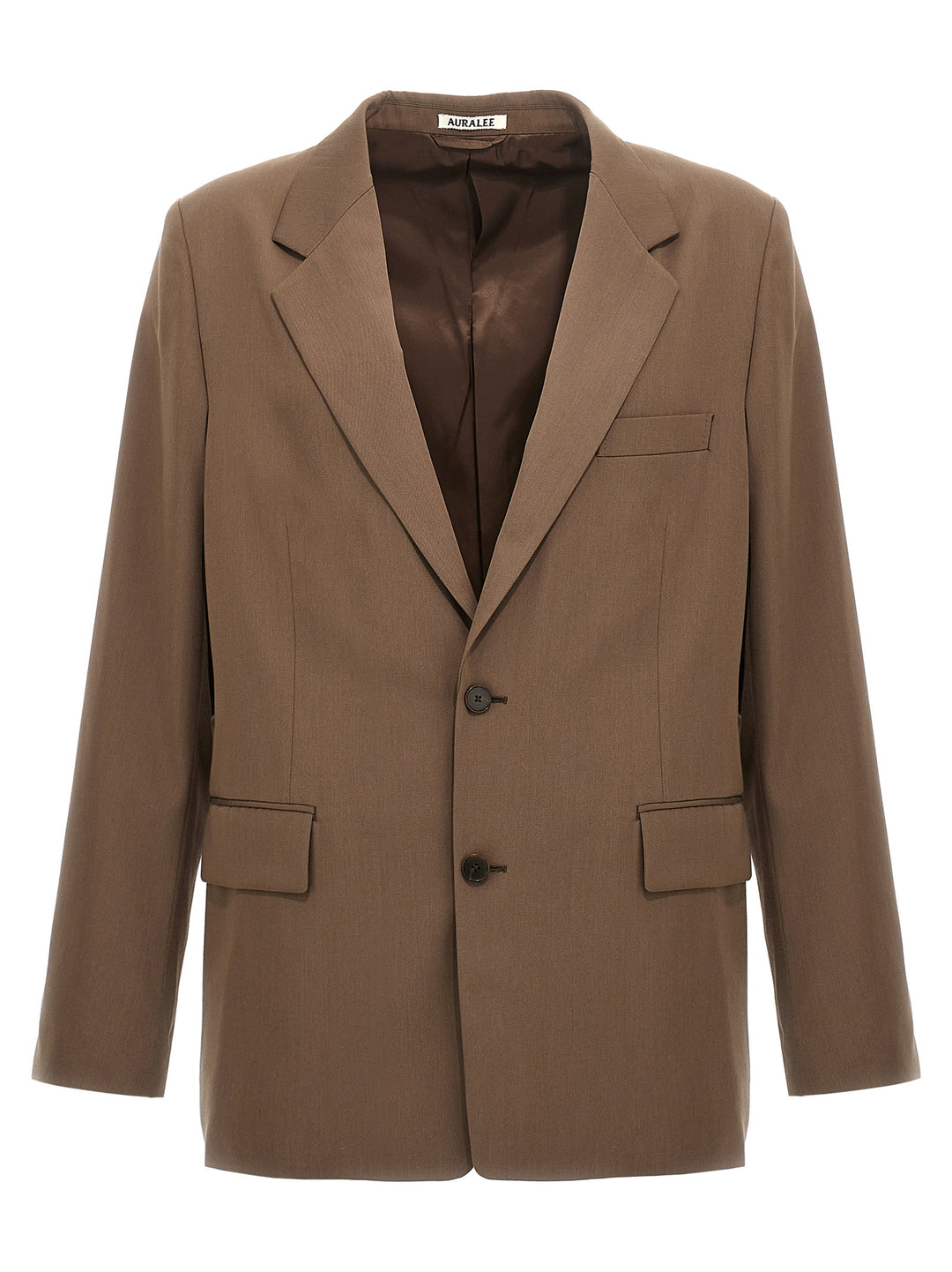 Auralee Single-Breasted Wool Blazer - Marrone | 79a1572fba2d509e723200ea25d65f9a166845e7