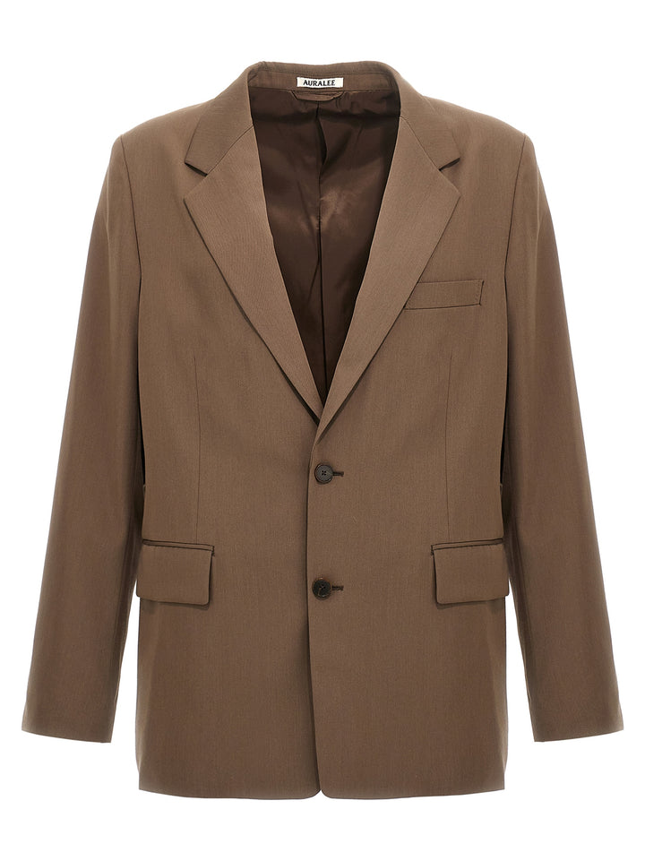 Auralee Single-Breasted Wool Blazer - Marrone | 79a1572fba2d509e723200ea25d65f9a166845e7