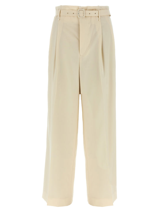 Wool Pantaloni Beige