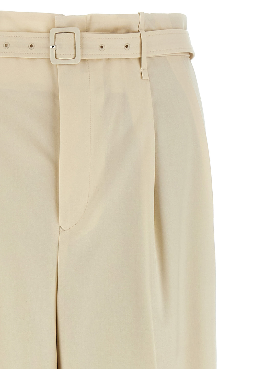 Auralee Wool Pantaloni - Beige | 510fd5a1d1496efc67a3a9862aed2dd04297f476