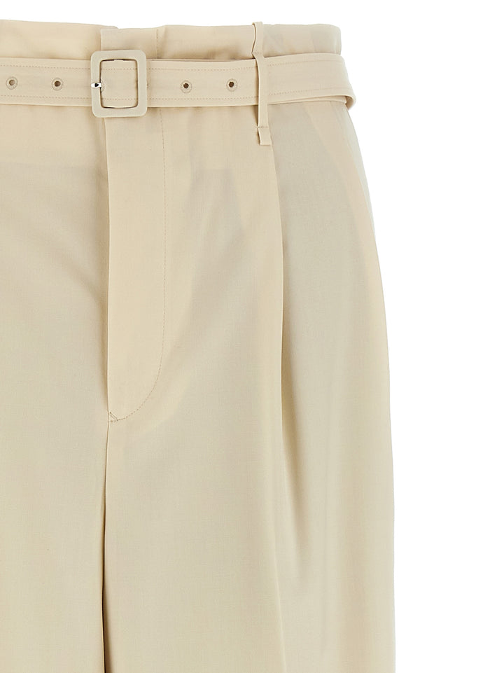 Auralee Wool Pantaloni - Beige | 510fd5a1d1496efc67a3a9862aed2dd04297f476