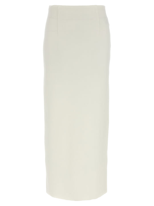 Double Face Knit Skirt Gonne Bianco