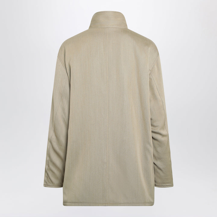 Auralee Manteau Court Réversible Beige/Noir En Laine
