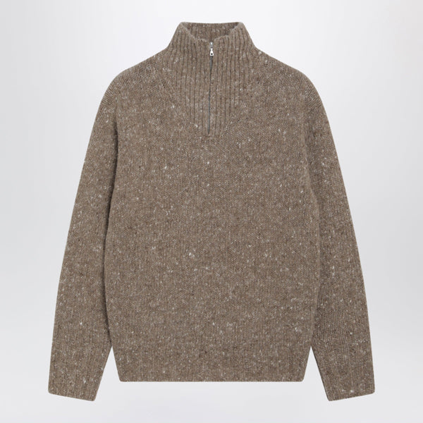 Brown Mélange Sweater In Wool
