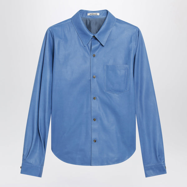 Royal Blue Shirt In Calf Leather