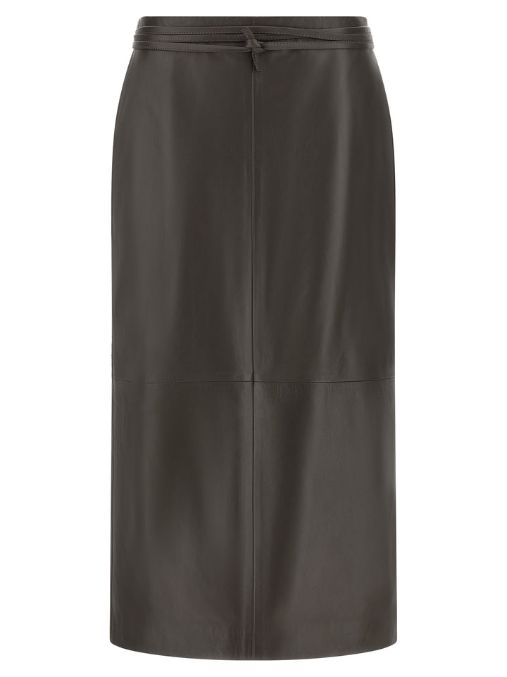 Alberta Ferretti Leather Skirt Gonne - Marrone | 77eac97390785ccbf3aba3abe554e79d762139e6