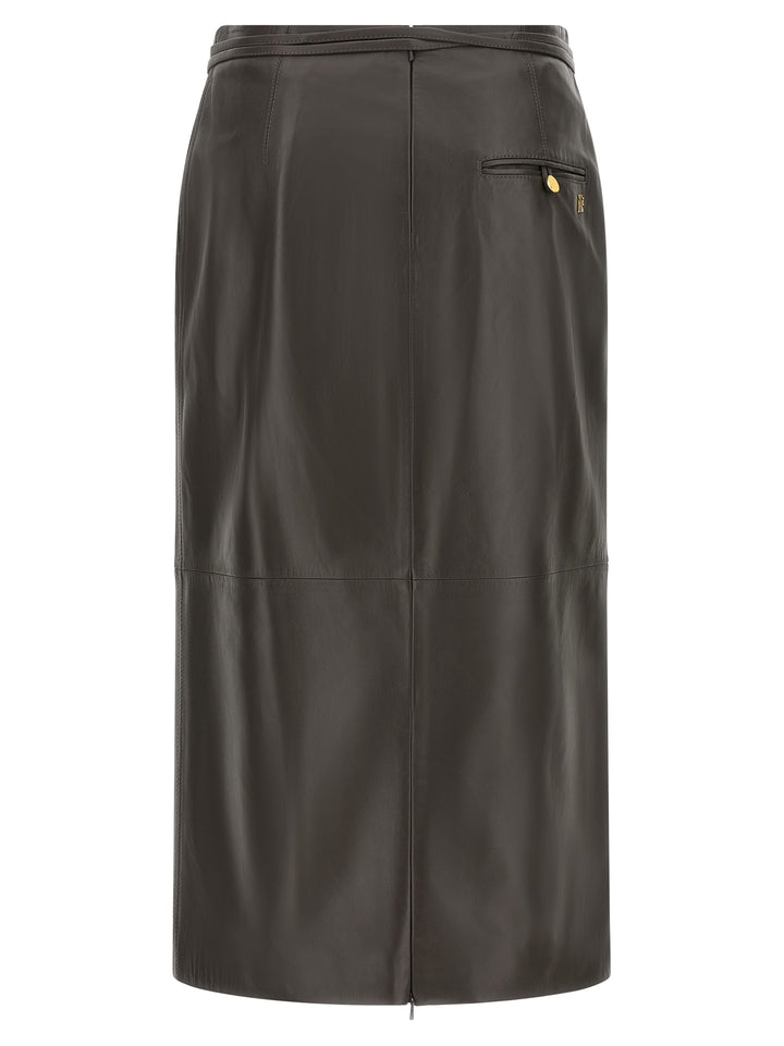 Alberta Ferretti Leather Skirt Gonne - Marrone | fe67aec18de29dfbb16b0657ccfcf72739f459f2