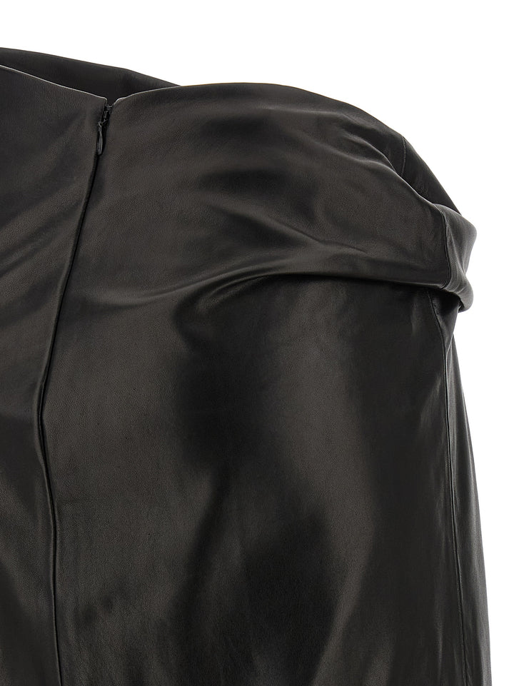 Alberta Ferretti Plongé Nappa Skirt Gonne - Nero | 995ad43ed0defbd63ddefd8cd958c5fd41463272