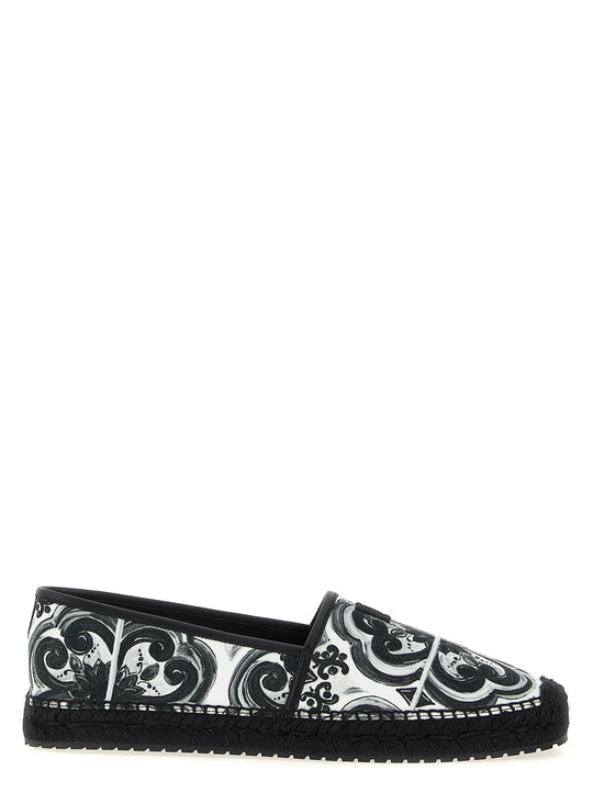 Maiolica Flat Shoes Bianco/Nero