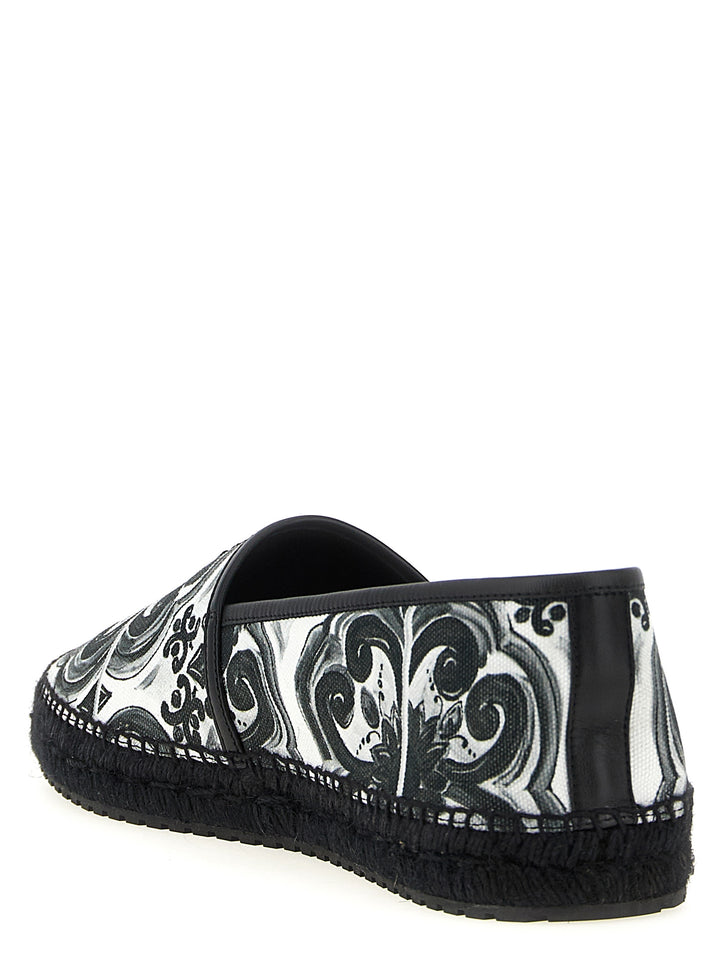Dolce & Gabbana Maiolica Flat shoes - Bianco/Nero | bedc7f4f5db24923025b181cda4a196a46323427