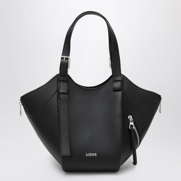 Bolsa tipo bombonera de piel negra Hammock