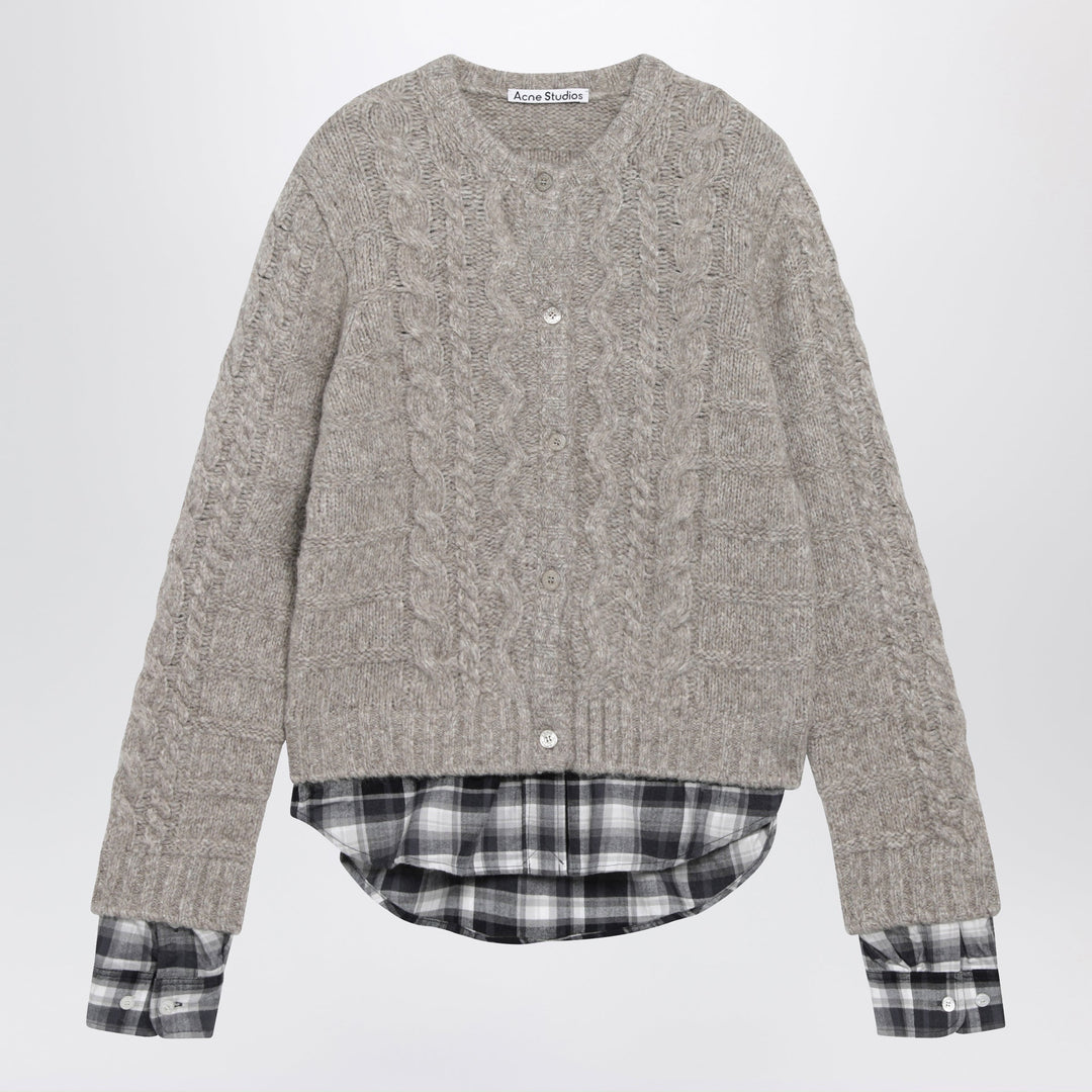 Acne Studios Cable-Knit Cardigan In Medium Beige