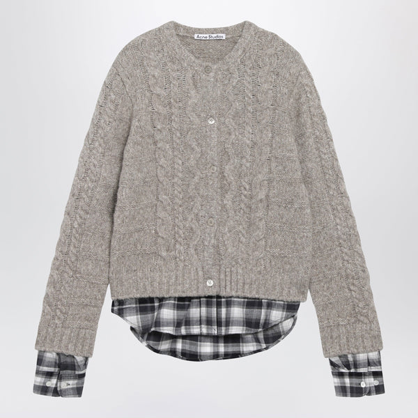 Cable-Knit Cardigan In Medium Beige